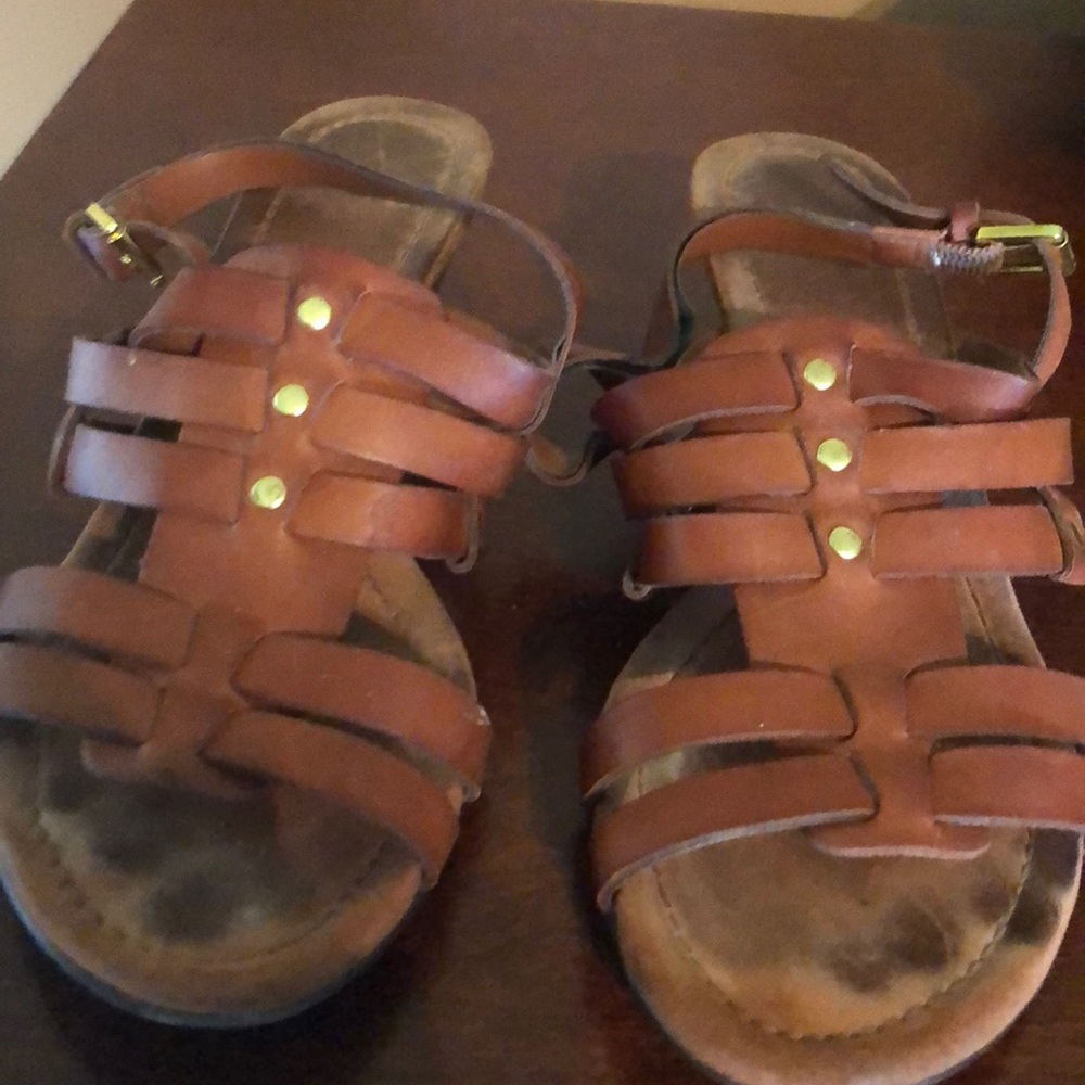 Lauren Ralph Lauren cognac strappy sandals